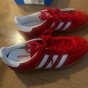 Red adidas gazelle